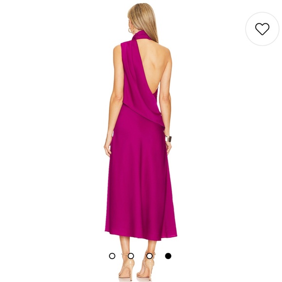 MISHA COLLECTION Robbia Satin Halter Midi Cocktail Dress - Picture 2 of 7